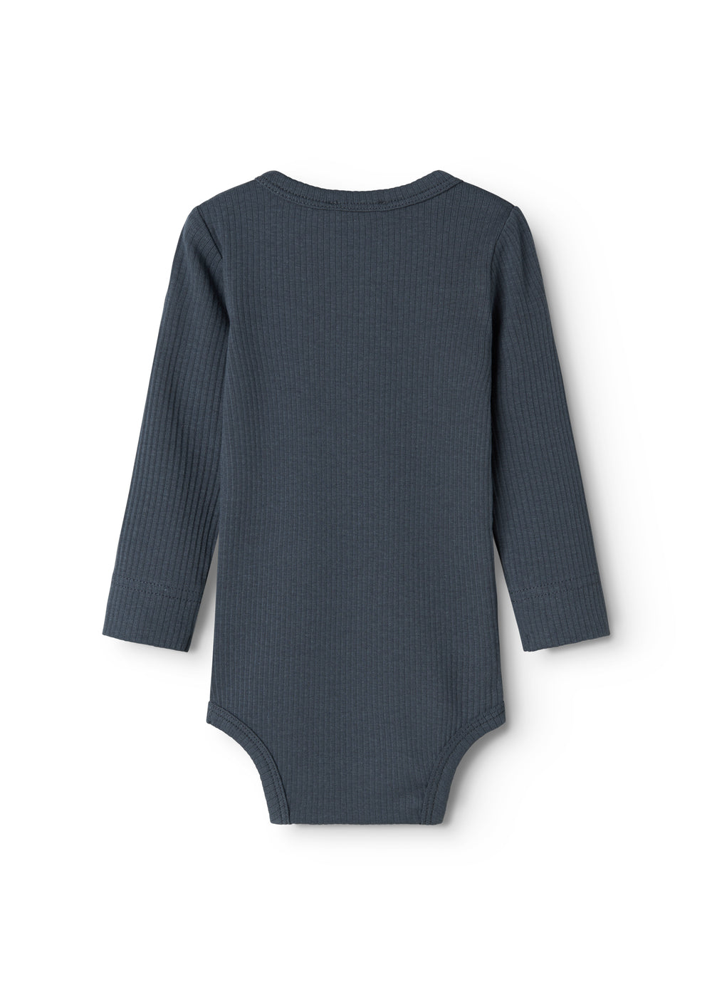 Blå langærmet bodystocking med rund hals og glat ryg