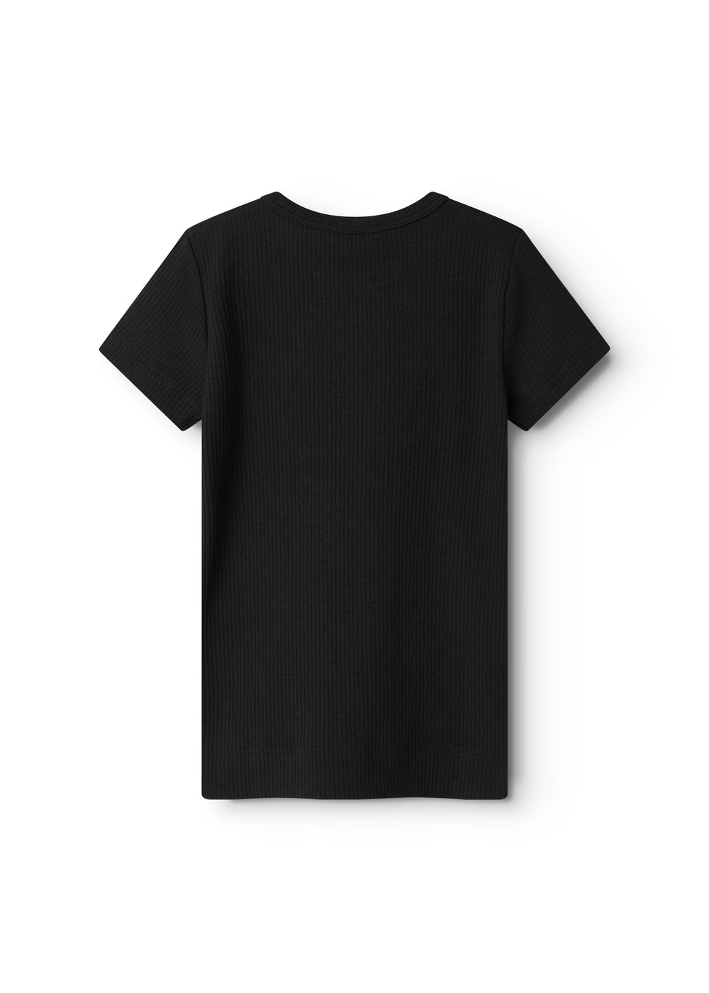 Sort kortærmet T-shirt set bagfra med rund hals