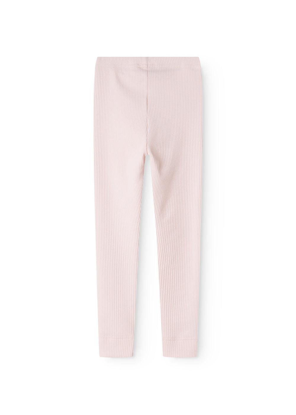 Rosa leggings med ribbet stof, lige ben og søm midt bagpå