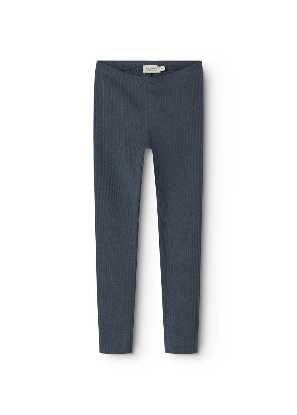 Blå børneleggings med lige ben og elastisk talje