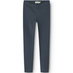 Blå børneleggings med lige ben og elastisk talje