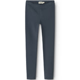 Blå børneleggings med lige ben og elastisk talje