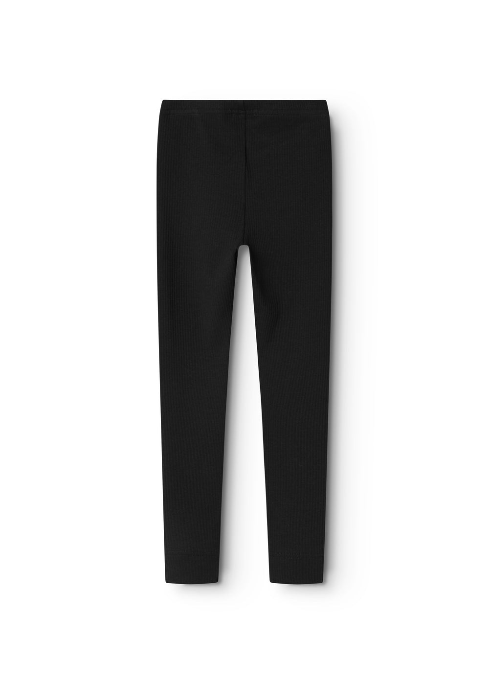 Sorte leggings med elastisk talje og lige ben