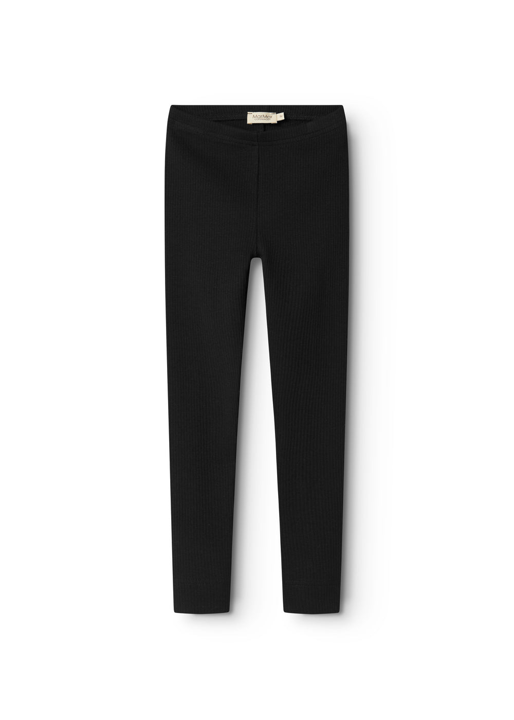 Sorte leggings med lige ben og elastisk talje