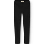Sorte leggings med lige ben og elastisk talje