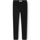 Sorte leggings med lige ben og elastisk talje
