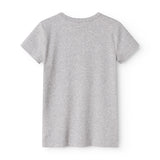 Kortærmet T-shirt i lys grå melange med rund hals og lige snit.