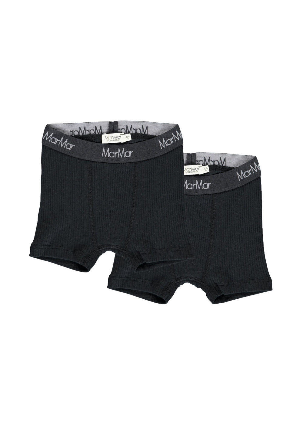 To sorte boxershorts i 2-pak med MarMar-logo i elastisk linning