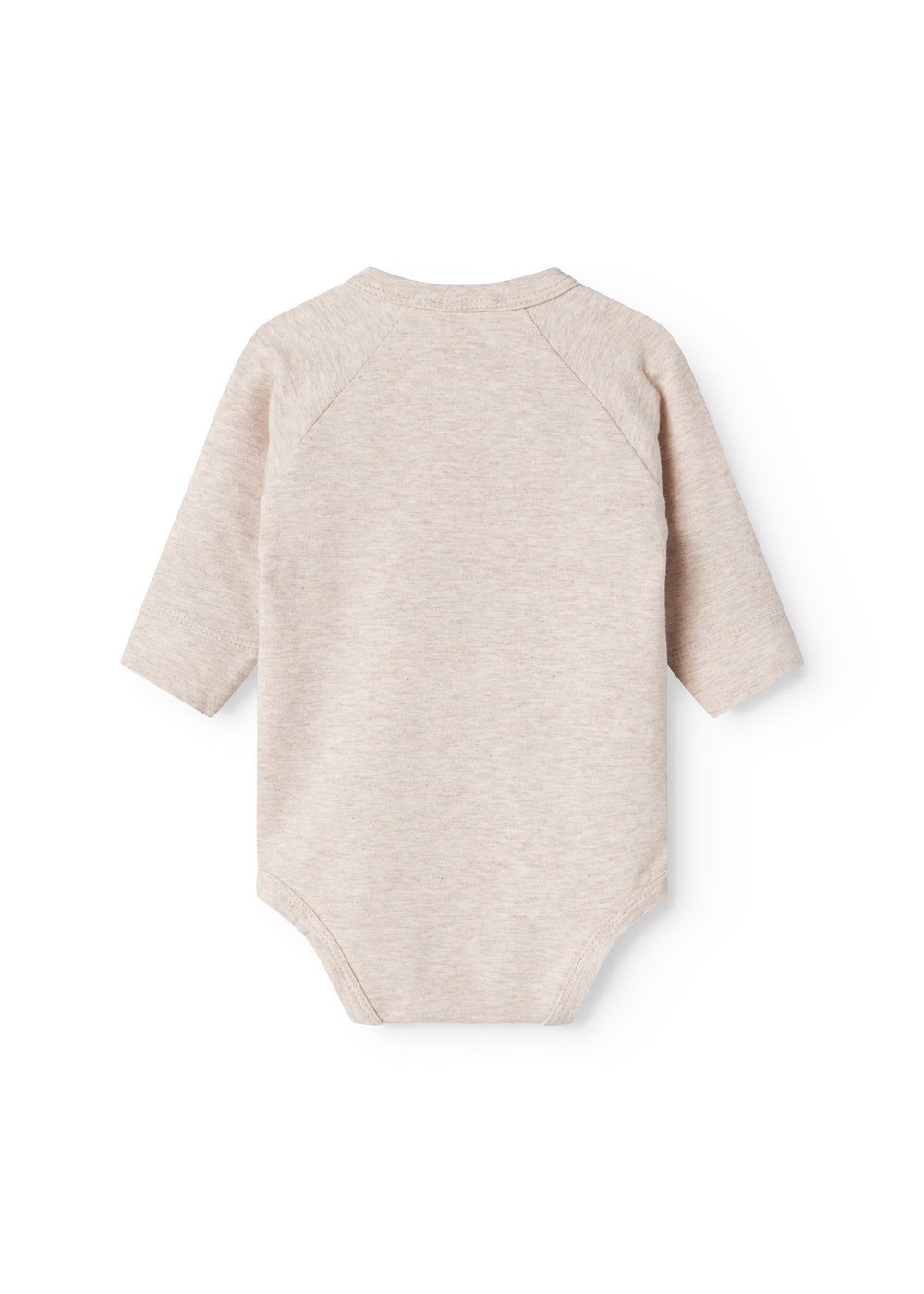 Beige kortærmet bodystocking med rund hals og hel ryg