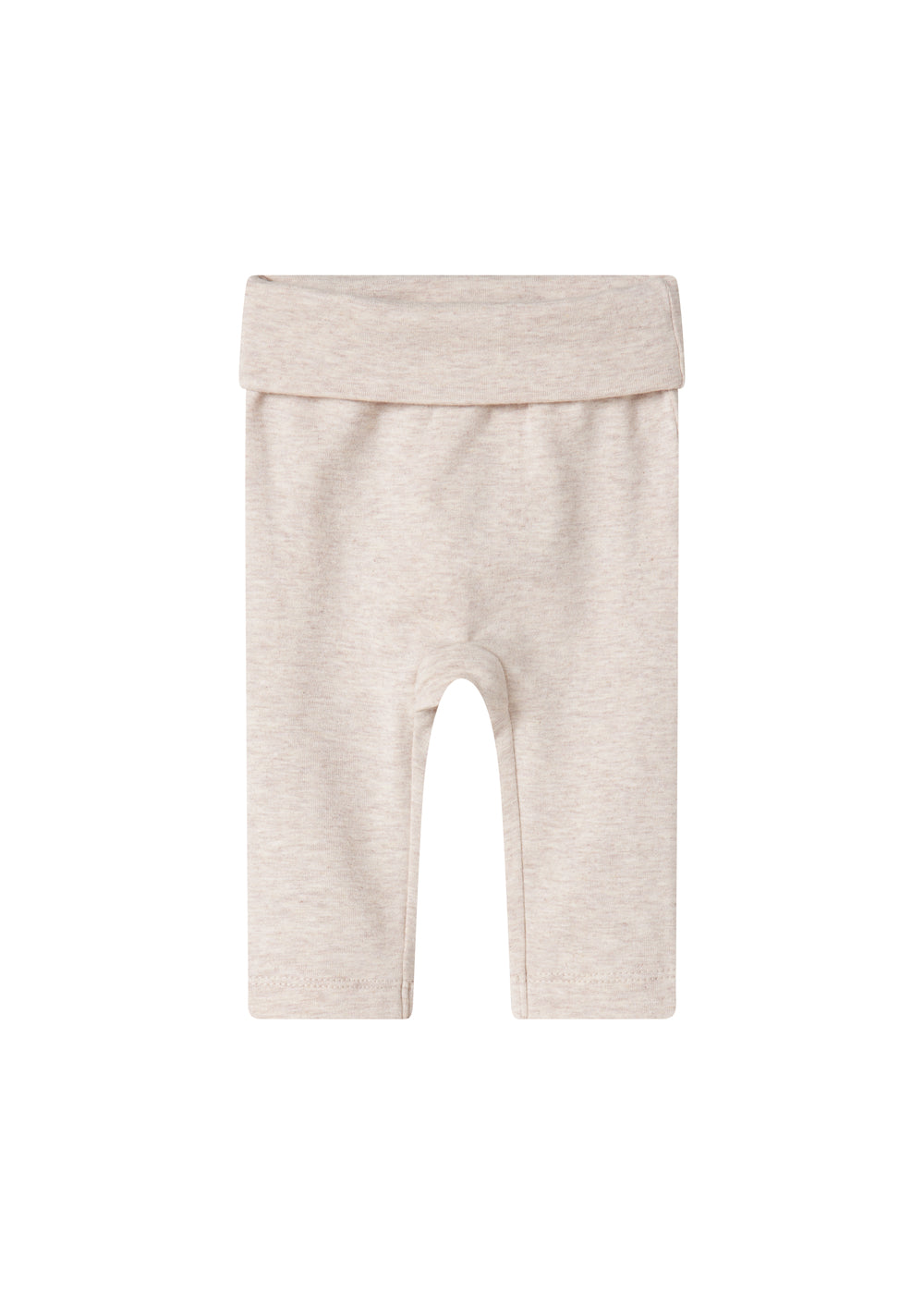 Lyse beige babybukser med elastisk linning og lange ben