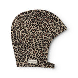 Leopardmønstret hættefor i brun og beige med MarMar-logo nederst