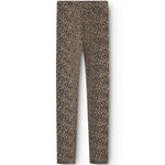 Brune leopardmønstrede leggings med tætsiddende ben og elastisk talje