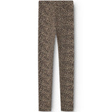 Brune leopardmønstrede leggings med tætsiddende ben og elastisk talje