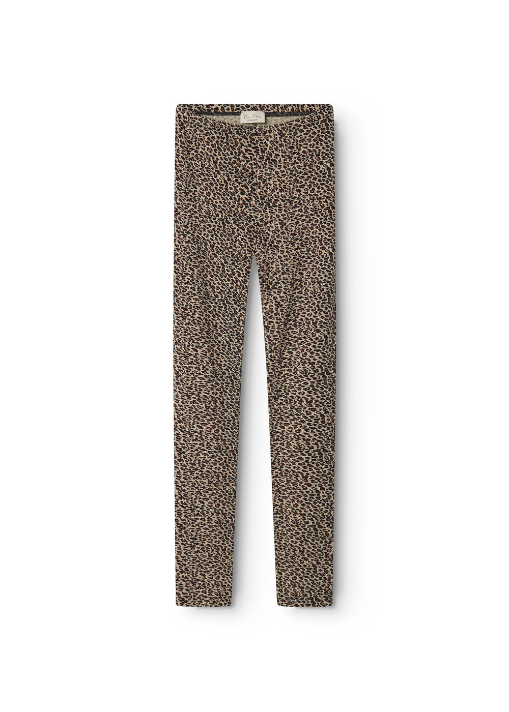 Leggings i brun leopardmønster med smal pasform og elastisk linning