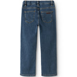 Pallas N jeans i mid indigo denim, fladtliggende med baglommer og syninger