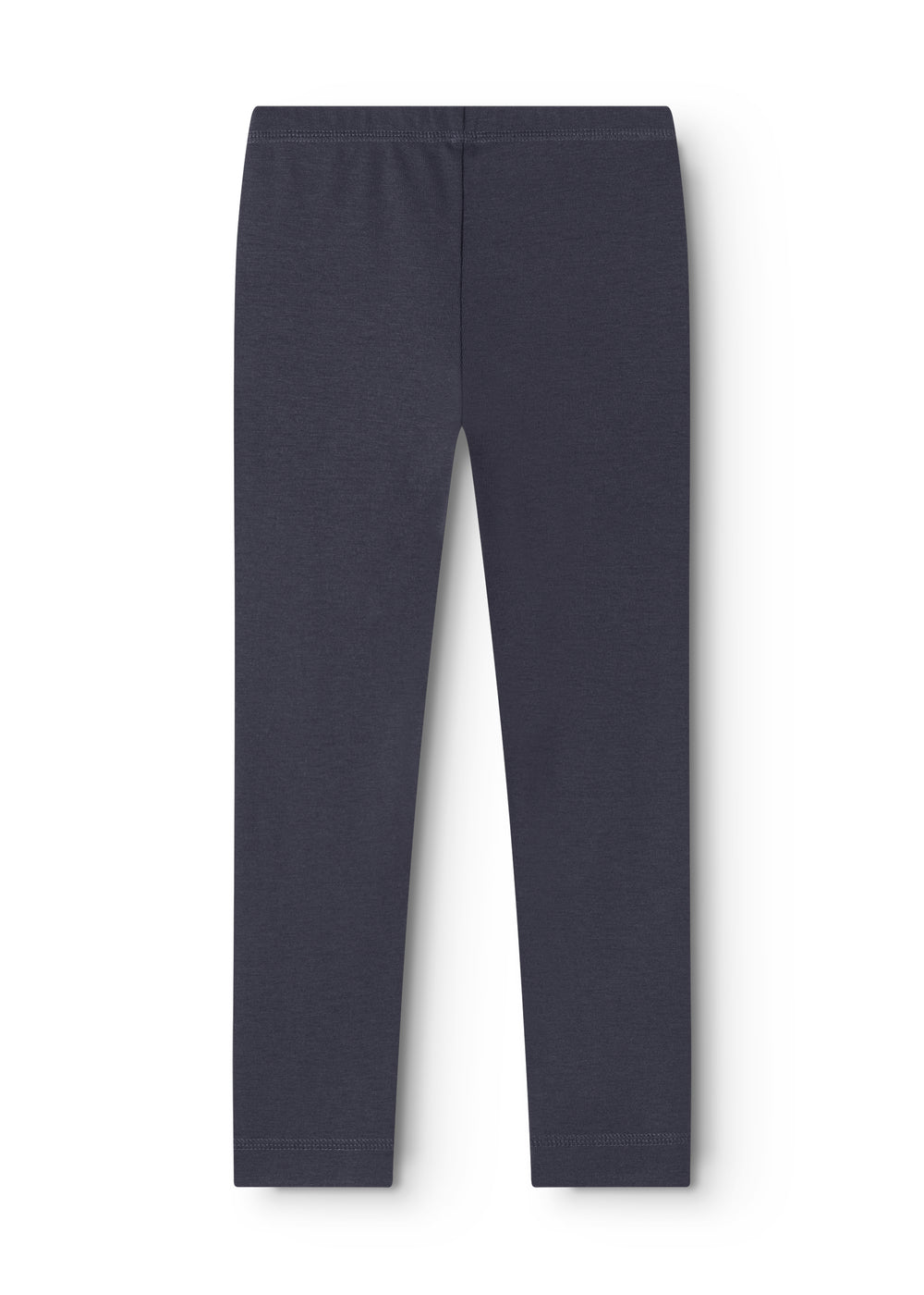 Mørkeblå leggings med elastisk linning og lige søm foran og bagpå