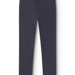 Mørkeblå leggings med elastisk linning og lige søm foran og bagpå