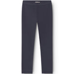 Mørkeblå leggings med elastisk linning og tætsiddende pasform