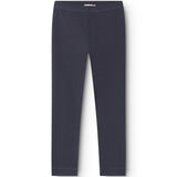 Mørkeblå leggings med elastisk linning og tætsiddende pasform
