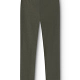 Mørkegrønne leggings til børn, lange ben, lige pasform