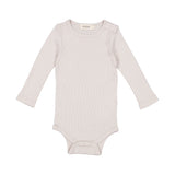 Bense uld rib bodystocking i lys beige, langærmet, heldragt med trykknap i skridt