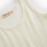 Tavi uld rib undertrøje med rund halsudskæring i natur, tæt ribstrik