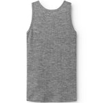Uld rib undertrøje i grå melange, tanktop uden ærmer og rund halsudskæring