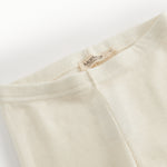 Naturfarvede uld-rib leggings med elastisk taljebånd og mærkelabel