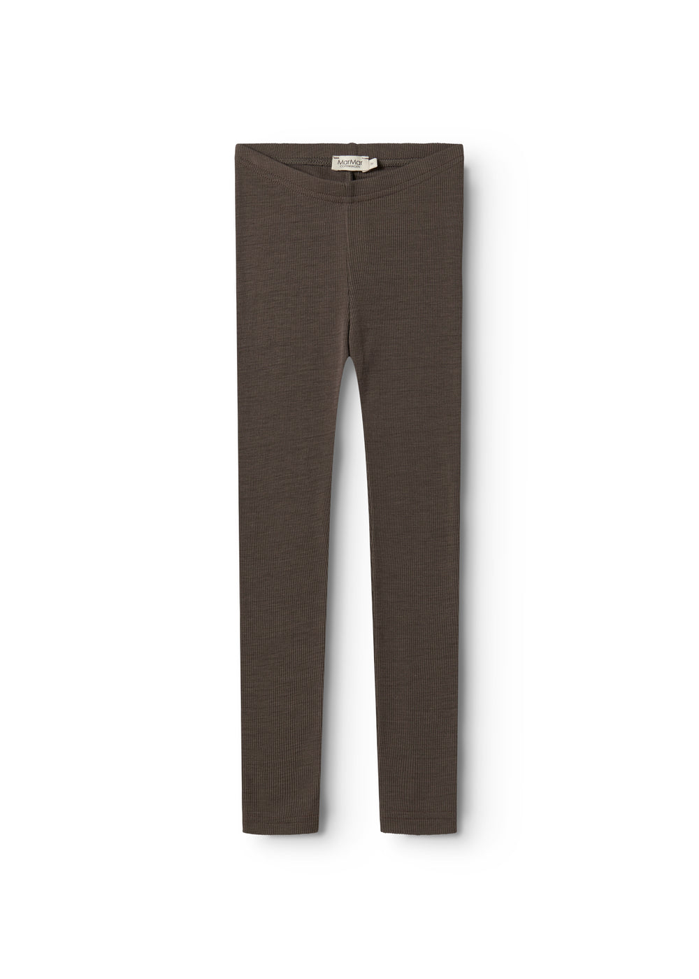 Uld rib leggings Terre i mørk brun, lange ben, lige pasform