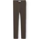 Uld rib leggings Terre i mørk brun, lange ben, lige pasform
