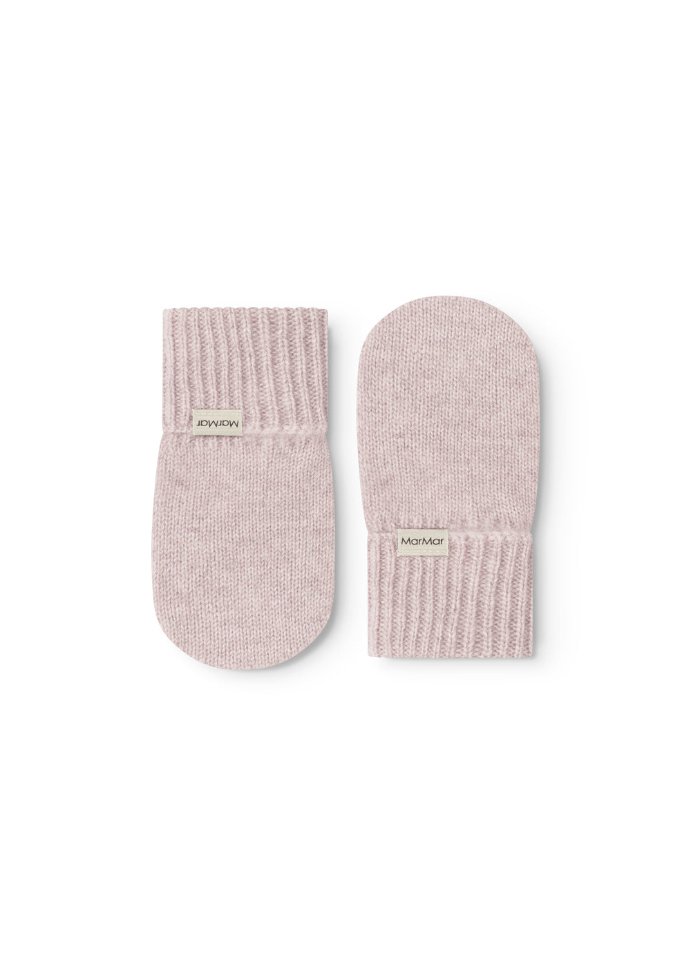 Baby-luffer i rosa melange med ribkant og MarMar-logo