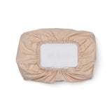 Vådservietcover i beige rosé med rektangulær rude og elastisk kant