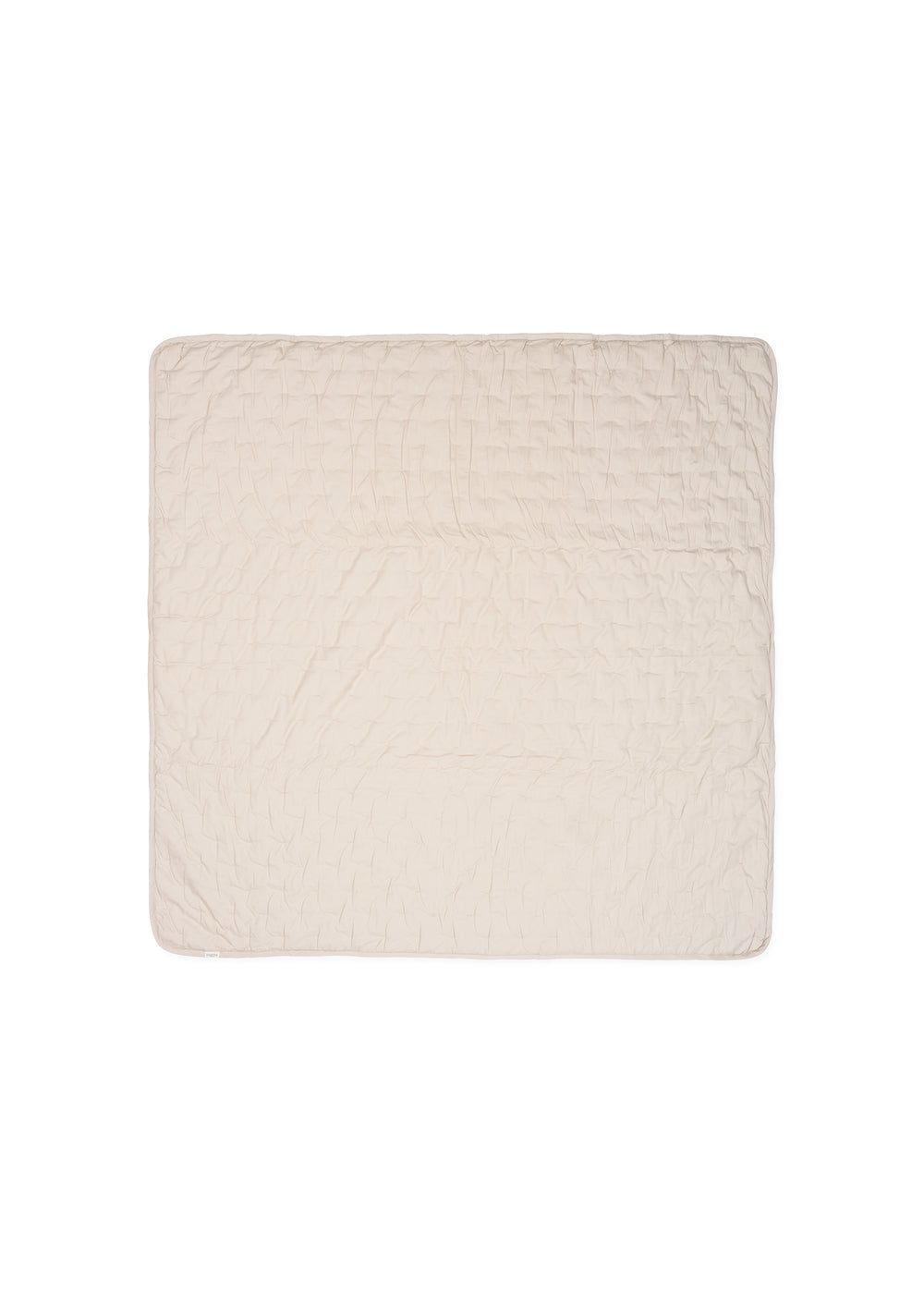 Babyquilt-tæppe i sandgrå, kvadratisk med let relief og quiltede syninger