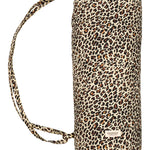 Rullet babyquilttæppe i brun leopardmønster med bindebånd