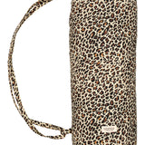 Rullet babyquilttæppe i brun leopardmønster med bindebånd