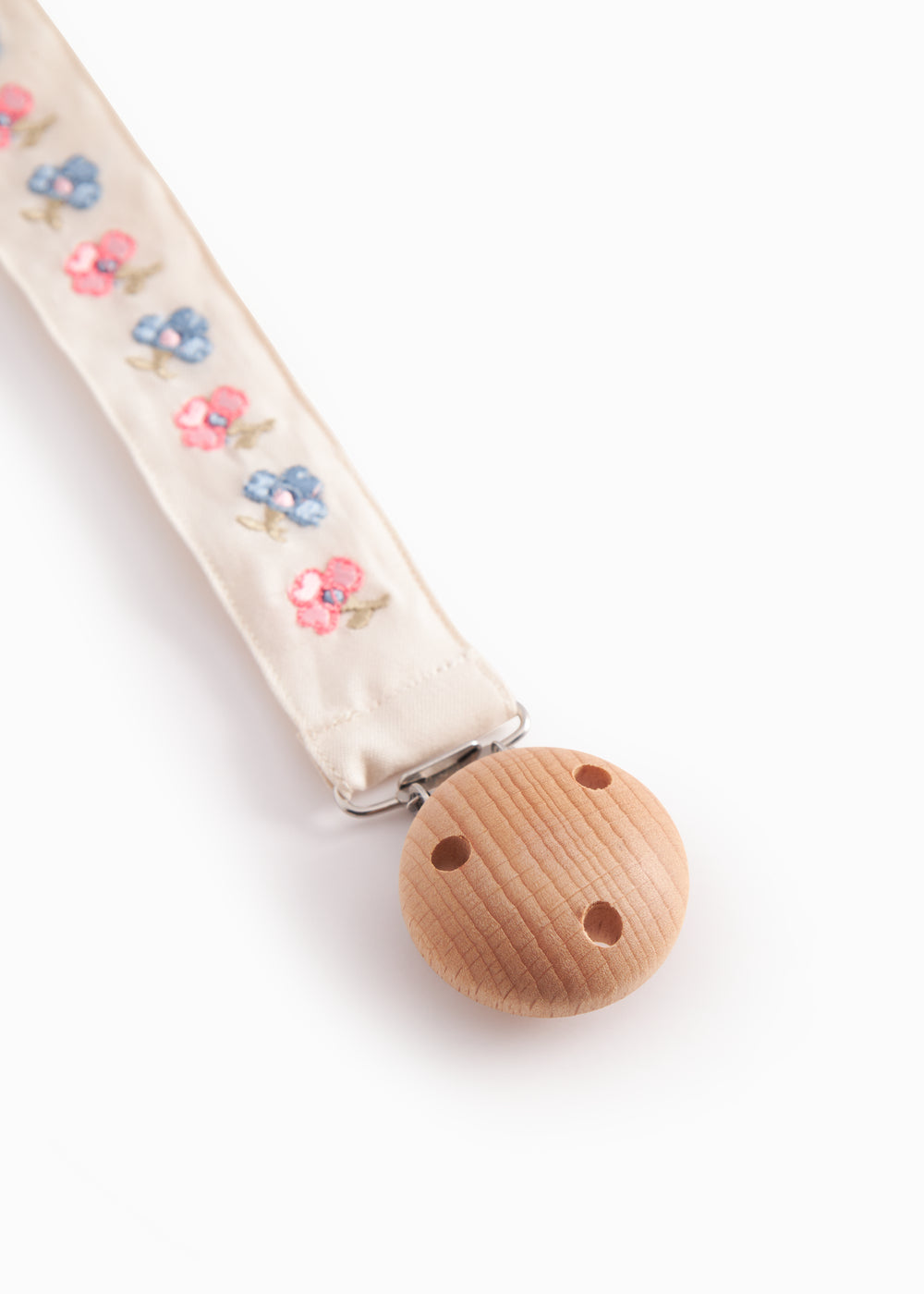 Suttesnor med gummiring, træ/metalklips og blomster