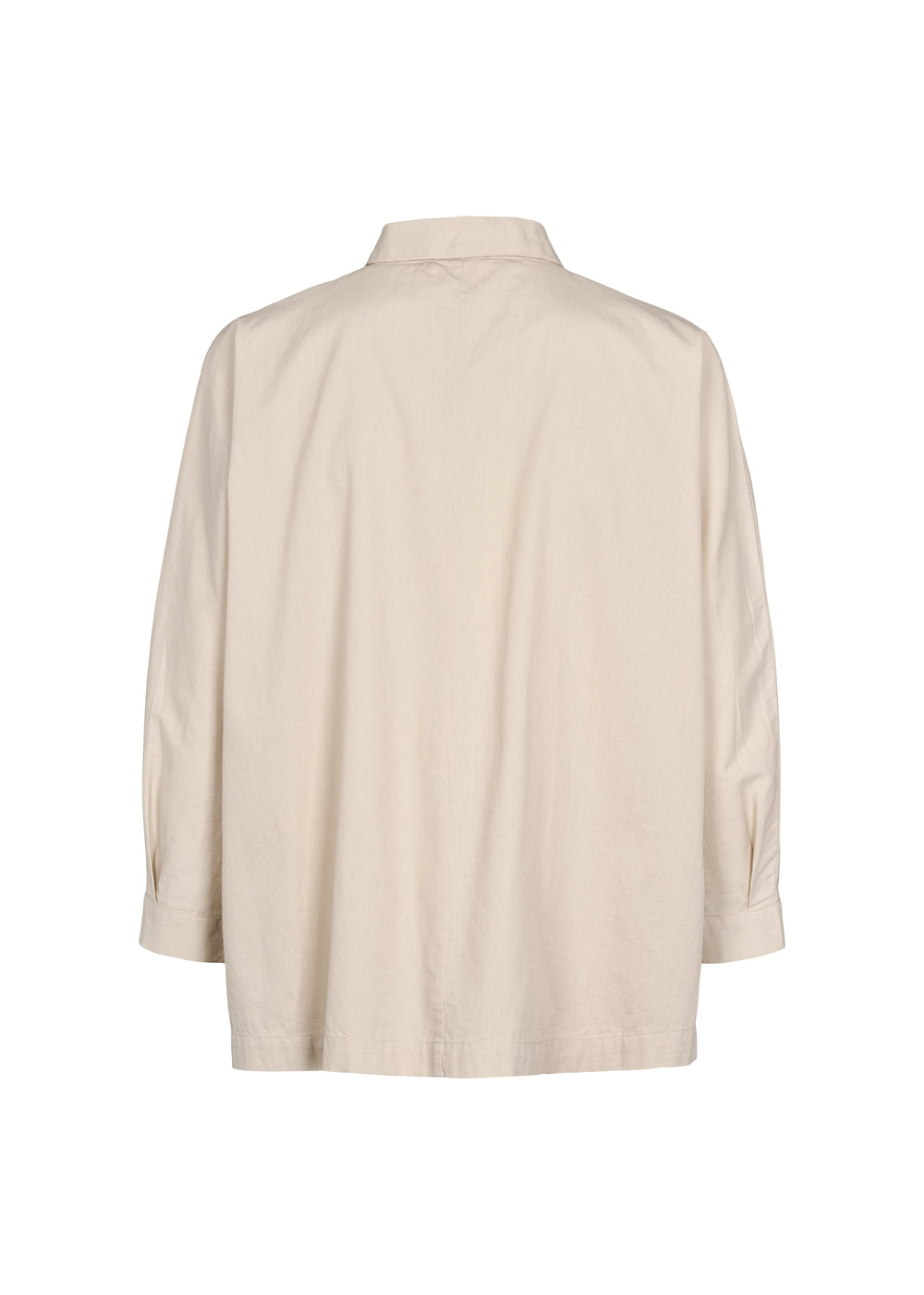 Beige skjorte set bagfra med krave