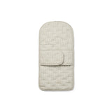 Pusleunderlag i lys creme med polstret quilt og lomme-/kantklap