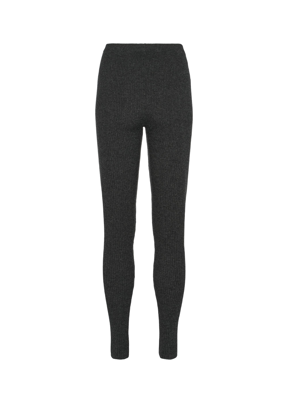 Sortegrå melange leggings med smal tætsiddende pasform og bred linning