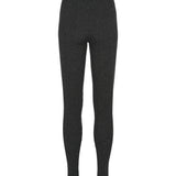Sortegrå melange leggings med smal tætsiddende pasform og bred linning