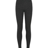 Sortegrå melange leggings med bred linning og tætsiddende ben