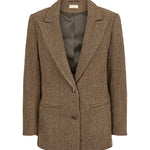 Brunnet ternet blazer til kvinder