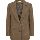 Brunnet ternet blazer til kvinder