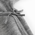 Uld pointelle bodystocking i grå meleret med knyttelukning ved hals og markeret søm