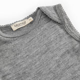 Ærmeløs grå melange uld bodystocking med rund hals og MarMar-label