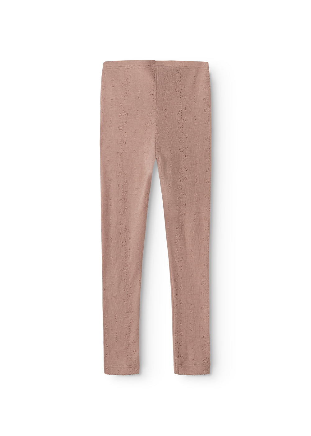 Uld leggings i rosenbrun med ensartet overflade og lige ben