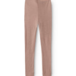 Uld leggings i rosenbrun med ensartet overflade og lige ben