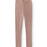 Uld leggings i rosenbrun med ensartet overflade og lige ben