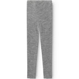 Gråmelerede uld leggings fladt udlagt med tætsiddende pasform og lige søm.