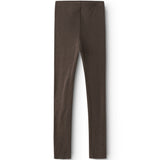 Uld leggings i mørk Terre med lige ben og søm ved låret